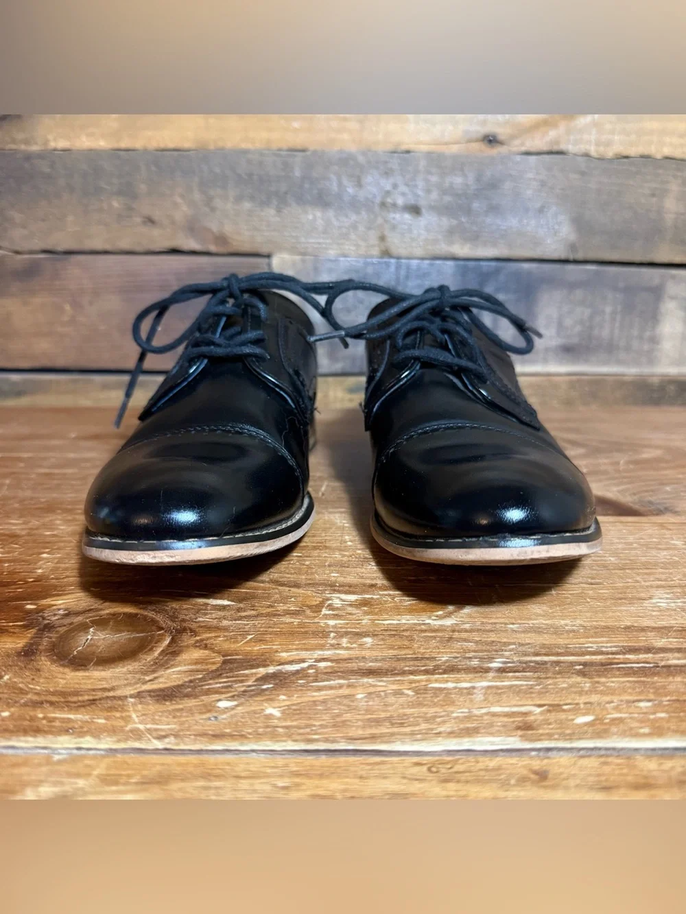Bruno Marc Boy's Prince-K1 Classic Oxfords Black Dress Shoe Boys size 4.